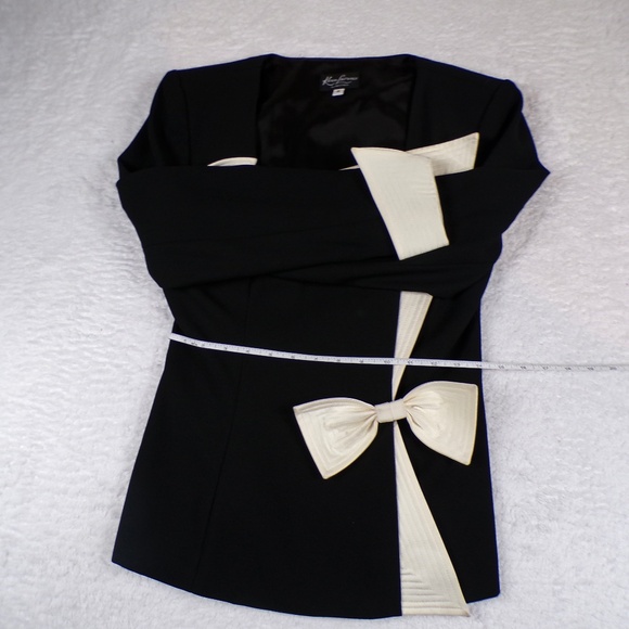 Karen Lawrence by MATTHEW Women's black/white Press-on button Jacket Size 6 - Picture 7 of 12